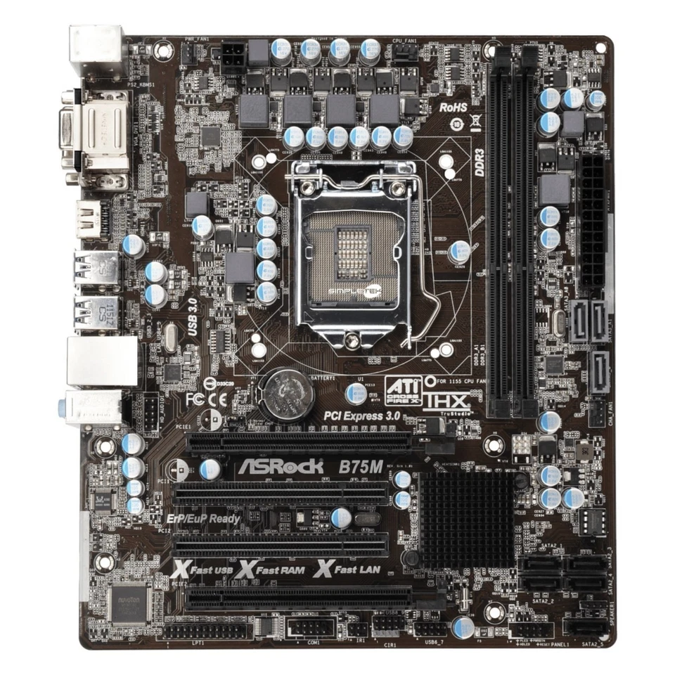 ASRock B75M Dash Placa Base LGA 1155 Segunda Tercera Gen Ddr3 DVI Renovado - Imagen 2 de 4