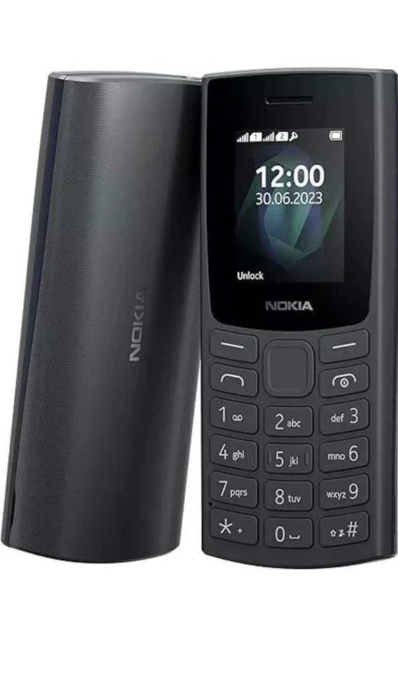 Teléfono Nokia 105 Mobile 2024 Modelo Sin SIM Desbloqueado Doble SIM Negro Genuino Reino Unido Foto 2 de 4