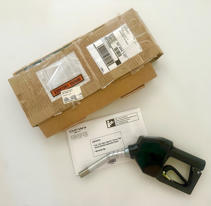 NEW OLD STOCK OPW Gas Pump Nozzle Two Stiffs Lovelock Nevada Original Box/Label