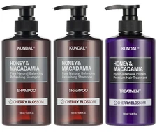 KUNDAL (2) Shampoo and Treatment Set [Cherry Blossom] - 16.9fl oz (Pack of 3)