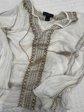 Karen Kane Women's Long Sleeve Sheer And Embroidered White Top Size L