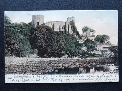 County Durham Bernard Castle & River Tees c1902 UB Postkarte