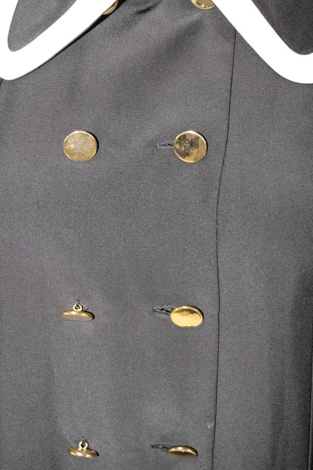 Blusa Louis Feraud para mujer manga larga con botones negra blanca talla 4 Foto 4 de 4