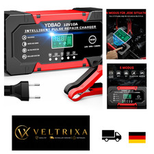Autobatterie Ladeger&auml;t 10A 12V LCD Display f&uuml;r LiFePO4 AGM - rot, 30 schneller