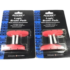 Ritchey Logic Cantilever Brake Pads Red 2 Pair Smooth Post NOS Vintage MTB