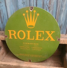 Vintage Rolex Watches Submariner Porcelain Enamel Metal Advertising Sign