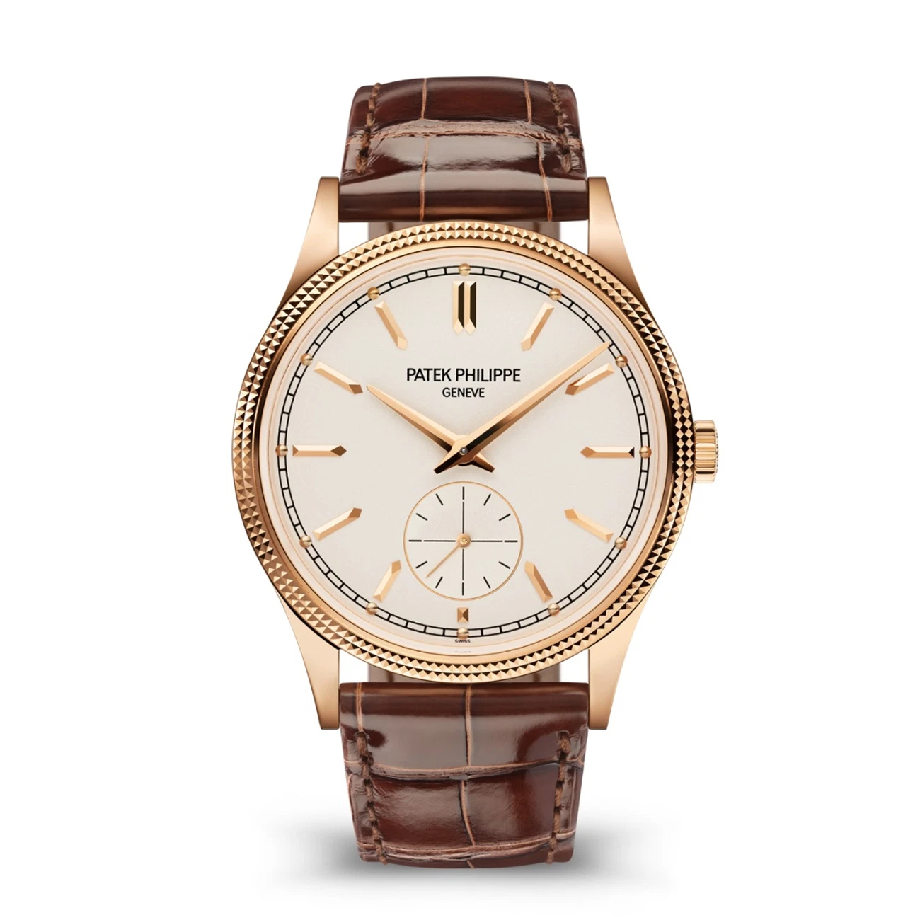 Patek Philippe — Patek Philippe Calatrava 6119R-001 Silvery Grained Dial Rose Gold Watch