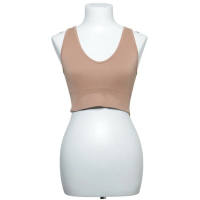 Roxy, Crop Top, Größe: XS/S, Beige, Einfarbig, Rippenstrick, Damen #ug3