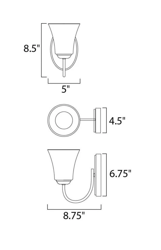 NICE! Maxim Lighting 10051FTSN Logan Wall Sconce Modern Style 5 Inches - Image 2 of 4