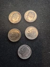 5 Uncirculated 1960 D Silver Roosevelt Dime Coin Collection