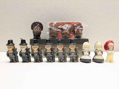 13 Vintage Thanksgiving Candles! 10 Mixed Gurly, 3 NIP Suni Candle's! 🕯 🦃 - product listing photo