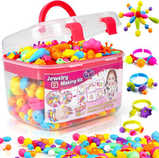 FUNZBO 520 Snap Pop Beads - Jewelry Making Kit for Kids, Arts and Crafts for Ki