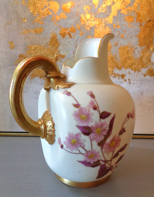 Antique, Royal Worcester Shield, made in England, #1094, Gold Gilt, 7.5  Pitcher