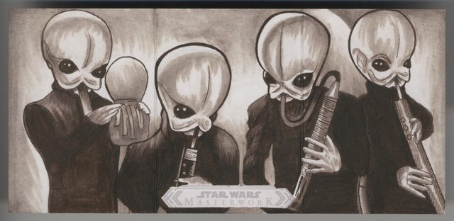 2022 Topps Star Wars Masterworks Triptychon Jenna McGrath Cantina Sketch Book