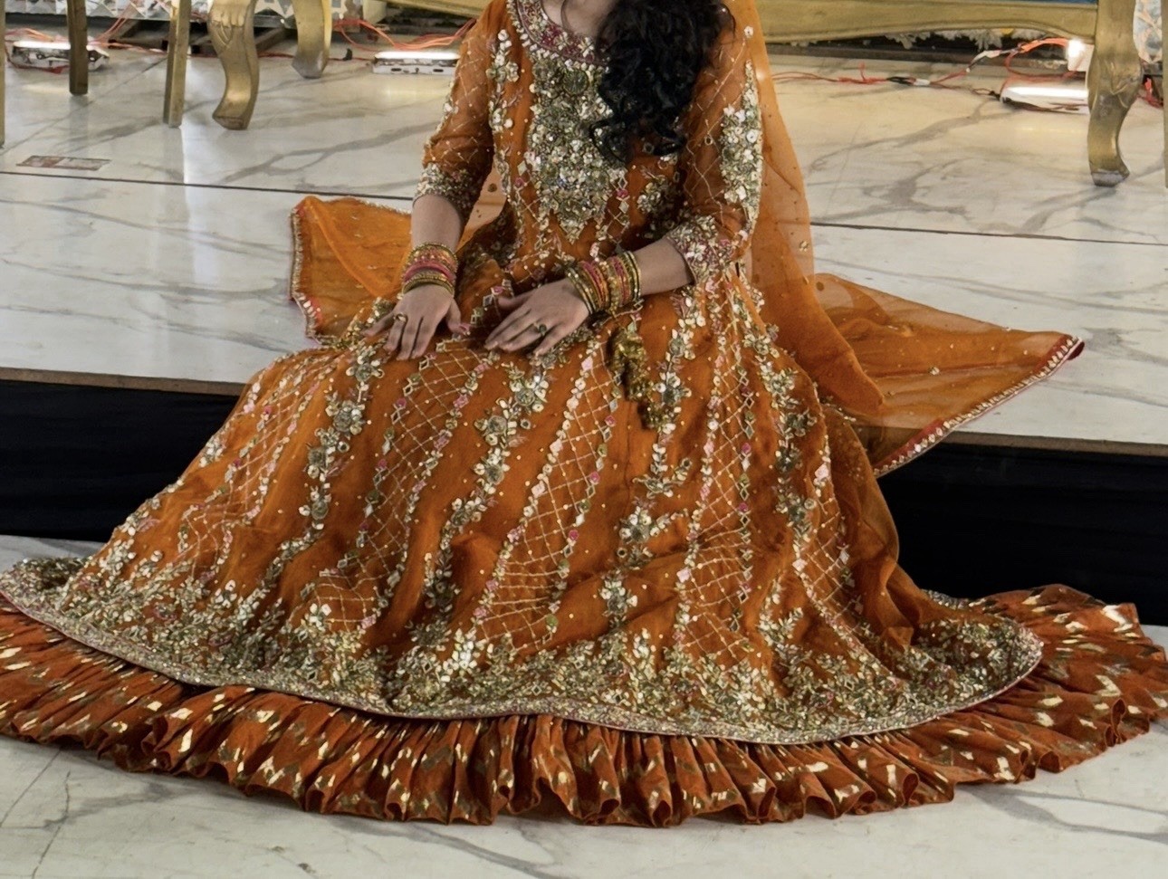Bridal Mehndi Dress/ Asian Pakistani/ Party Wear image 2