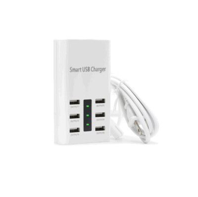 220V 6 Port Charging Socket Travel Multi-Port Fast Charging Smart USB Charger