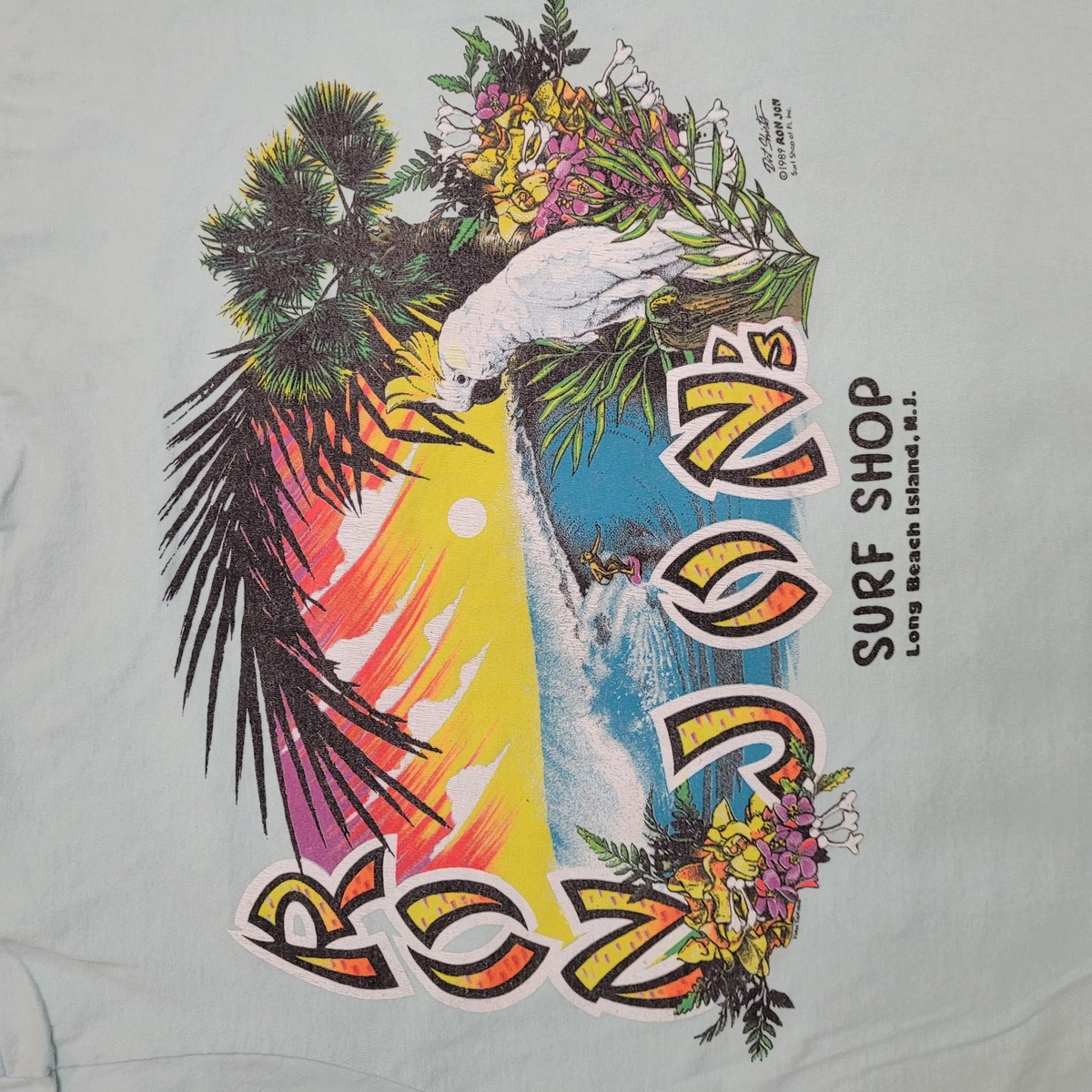 Vintage 1989 Ron-Jon Shop Surfer Shirt M/L 20x25 Blue | eBay