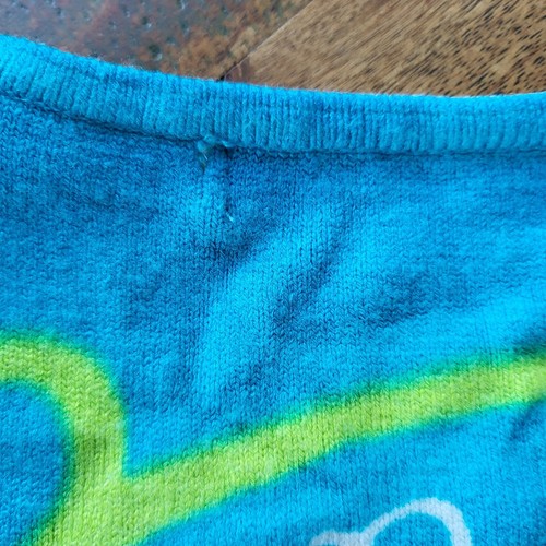 Art Deco Jumper/Top Blue Womens Bright Beaded Pullover Size 10 - Picture 7 of 8