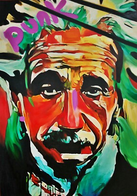 Albert Einstein Punk Classic 120x160 cm Acrylglas/ Bild/Loft/Pop Art/XXL Bild