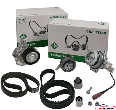INA Zahnriemensatz Keilrippenriemen Wasserpumpe Audi Seat Skoda VW 1.6 2.0 TDI