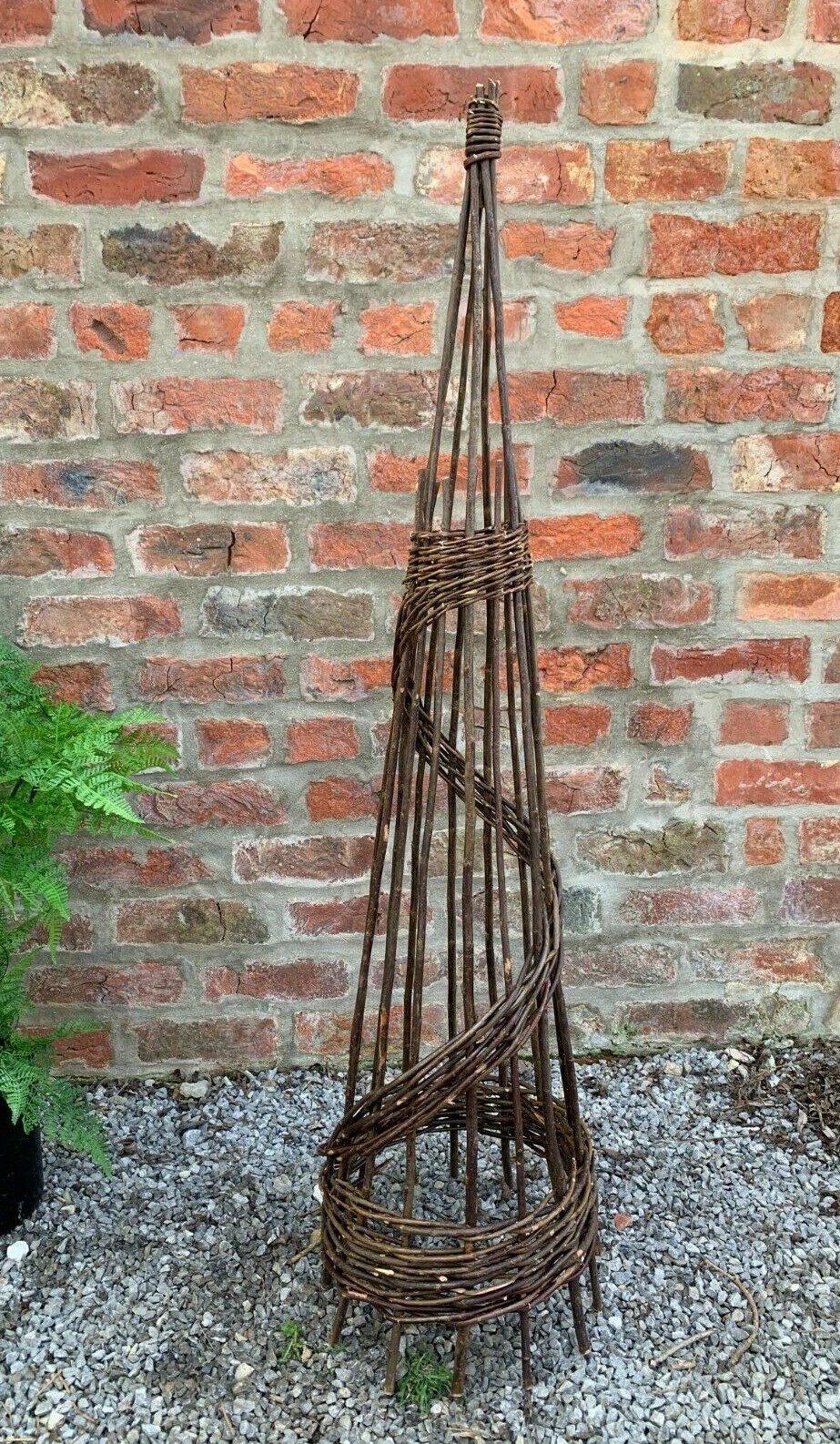 Natural Willow Garden Obelisk Wicker Climbing Plant Support Frame Double