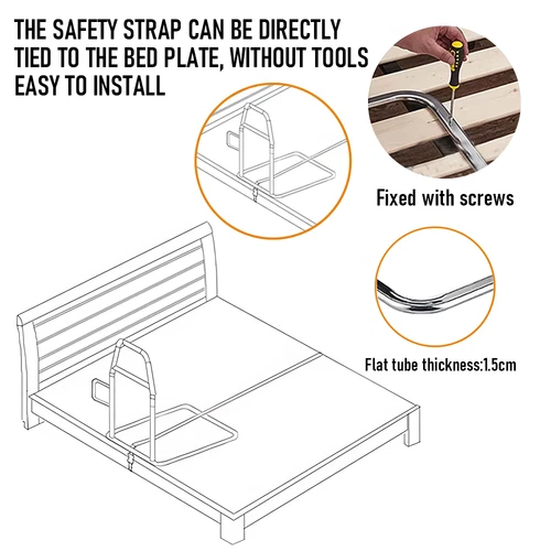 Adjustable Bed Assist Rail Bed Rails with Light and Storage Pocket For Elderly - Picture 4 of 11