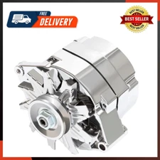 Automotive Alternator Compatible for 120Amp Chrome 1 Wire Self Exciting Street
