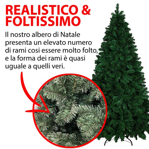 Albero di Natale super folto realistico con sacca 150 180 210 240 270 300 cm - Foto 71 di 93