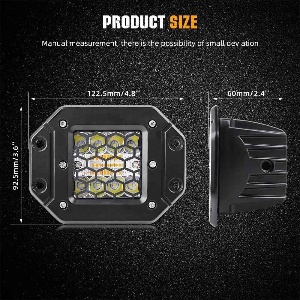 Feux Flash LED Anti Brouillard Blanc Orange pour Éviter les Collisions