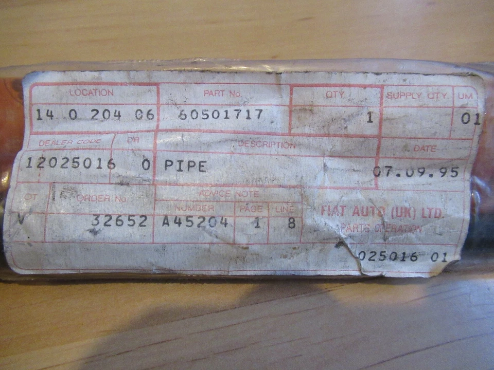 Manguera de línea de freno Alfa Romeo 33 IE 16V 60501717 totalmente nueva stock antiguo Foto 4 de 4