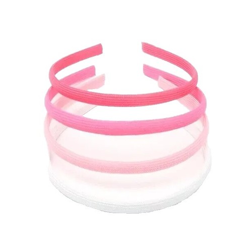 French Headband Chiffon Pink Satin WHITE PEARLS Luxe Fairy  display picture 3