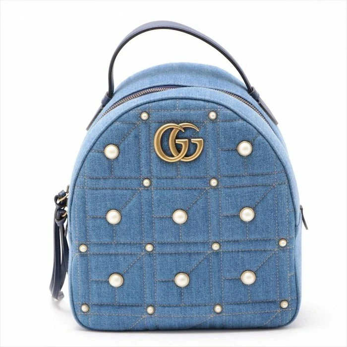Gucci denim pearl bag sales