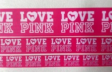 VS Pink Inspired Grosgrain ribbon BTY 5/8" 7/8" 1.5" Dog Victoria Secret Love
