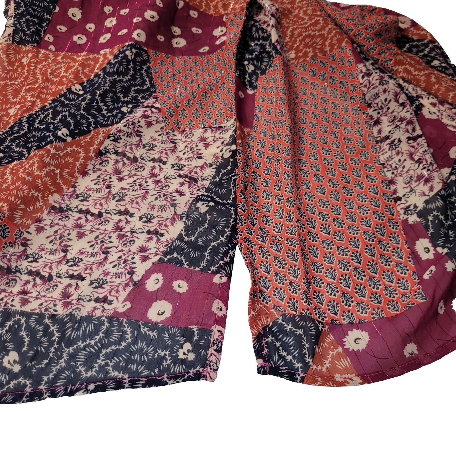 Tantrums Multicolor Patchwork Metallic Blouse Lar… - image 6