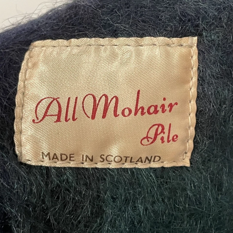 De Colección Años 60 Verde Azul Escocia TARTÁN Envoltura 100% MOHAIR Pila ESCOCESA Bufanda a Cuadros Foto 3 de 4