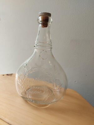 Vintage 1820 Glas Whisky Flasche signiert John Walker & Sons Kilmarnock Arms Schottland