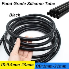 Food Grade Silicone Tube High Temp Tubing Black Flexible Hose ID 0.5mm - 25mm