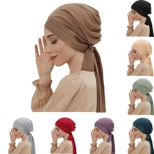 Muslim Women Hair Loss Bonnet Inner Hijab Hat Turban Wrap Headscarf Cover Cap