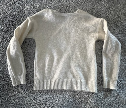 Children's Place Girls Ivory Sparkly Sweater Ice Skates Sequin Size 5/6 Girls - Picture 8 of 8
