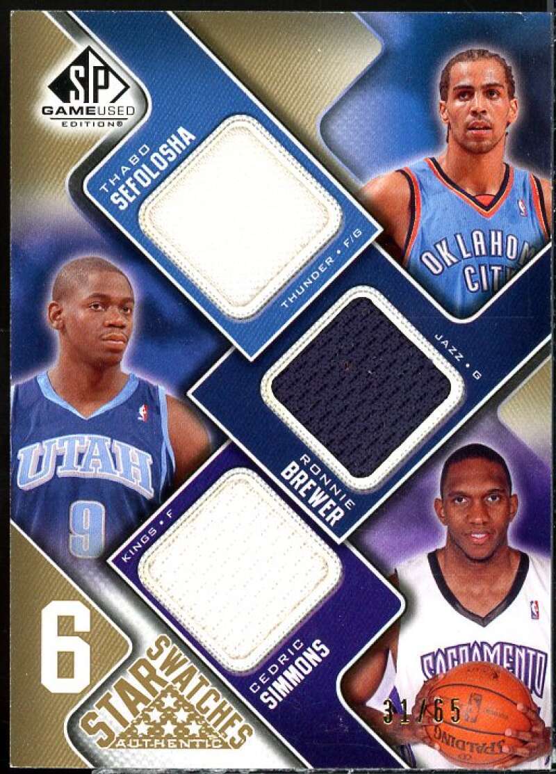 Douby/Balkman/Williams/Simmons/Sefolosha 2009 SP Game Used Six Star JSYs #NNO