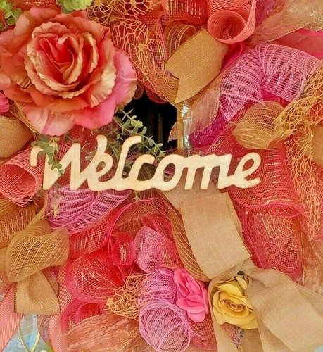 Summer Front Door Wreath Extra Large 30" inch Burlap Floral Farmhouse Decor XL - Picture 7 of 8