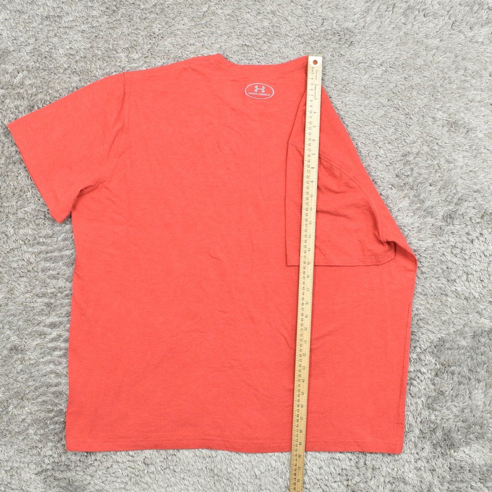 Under Armour Men's Adult Sz 2XL Tee Shirt T Red Loose Heatgear Gym Run