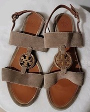 Tory Burch Metal Miller Two-Band Women's Sandal River Rock/Gold Size 9