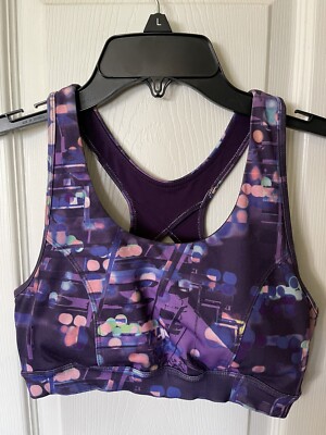 Tek Gear Sports Bra Women s Size Small Purple Multicolor High Impact