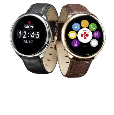MyKronoz ZeRound Premium Smartwatch Black mit Leder & Silikonarmband wie NEU OVP