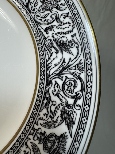 (11) Wedgwood 'Florentine Black' 8.125 Inch SALAD PLATES W4312 - Picture 2 of 10