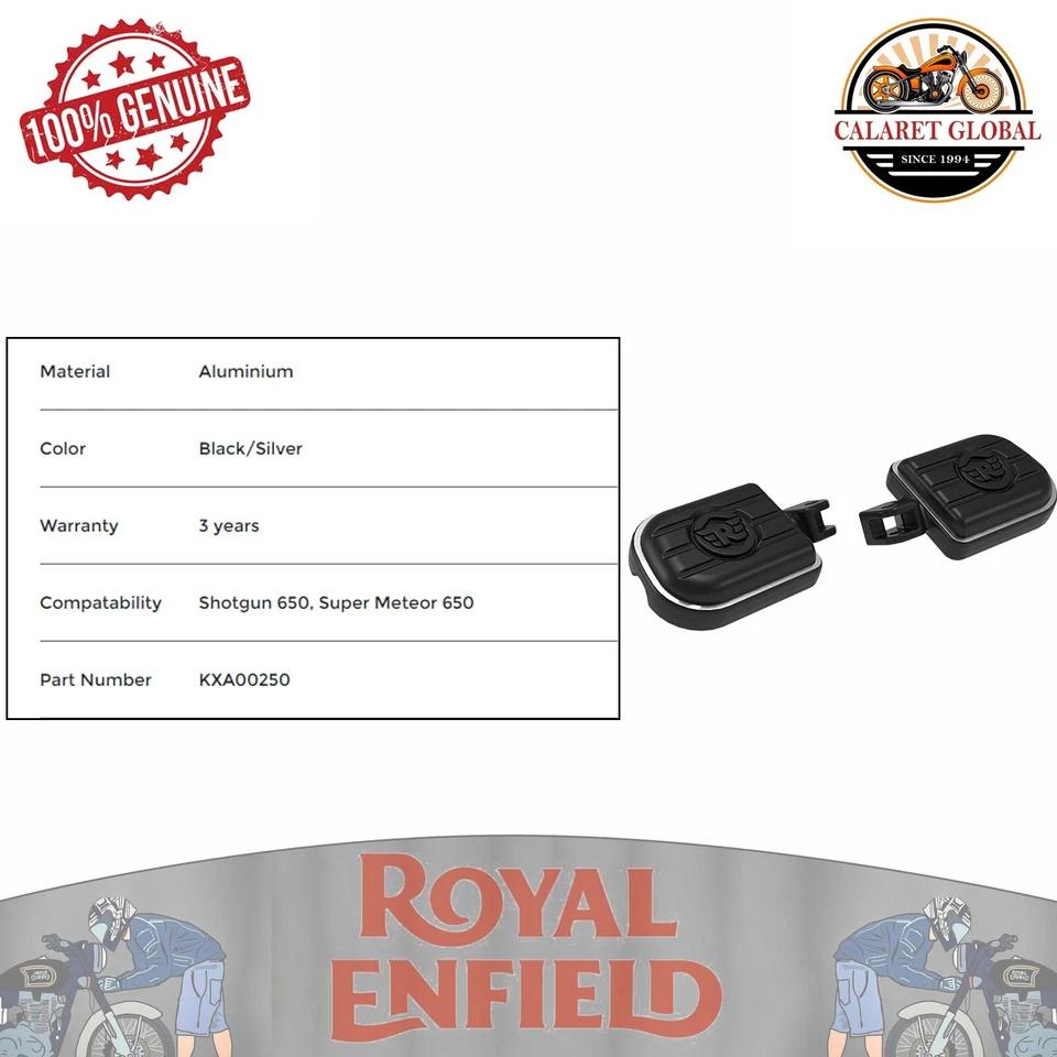 Royal Enfield black deluxe pillion foot pegs for super meteor 650 shotgun 650 - Image 3 of 4