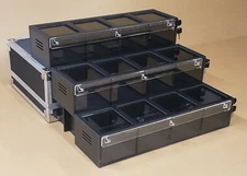 3 tier reptile snake lizard hatchling displays for reptile show vending & case