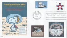 SNOOPY  ASTRONAUT NASA 40 YR ANNIV APOLLO MOON DOGS IN SPACE FDC- DWc