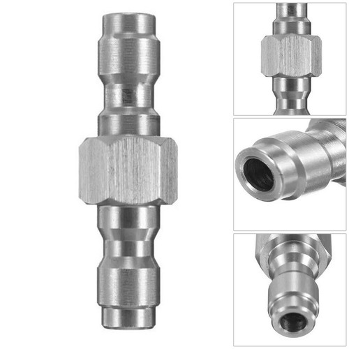 Double Male Quick-Disconnect Coupling Adaptor, Stainless Steel Air Fill Station - Picture 2 of 12